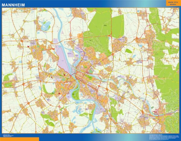 Carte Mannheim Plastifiée