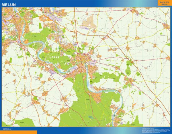 Carte Melun Plastifiée