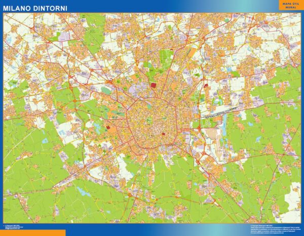 Carte Milano Dintorni Plastifiée 