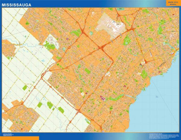 Carte Mississauga Plastifiée