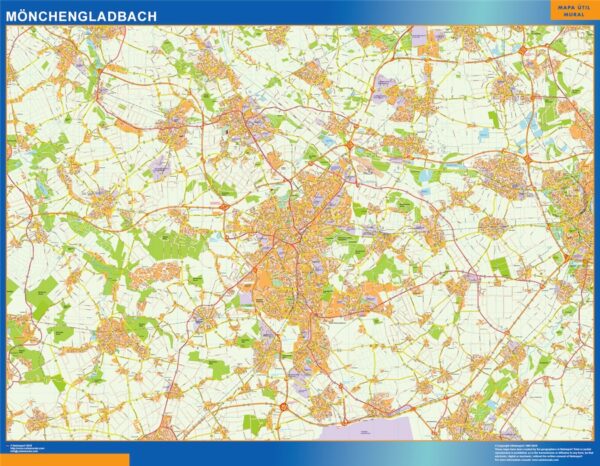 Carte Monchengladbach Plastifiée