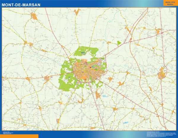 Carte Mont De Marsan Plastifiée