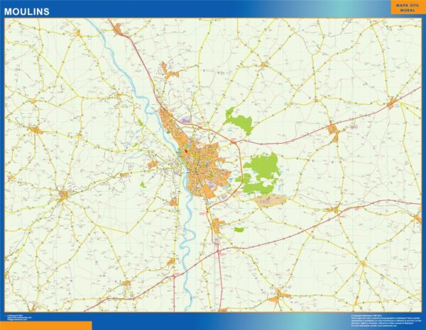 Carte Moulins Plastifiée