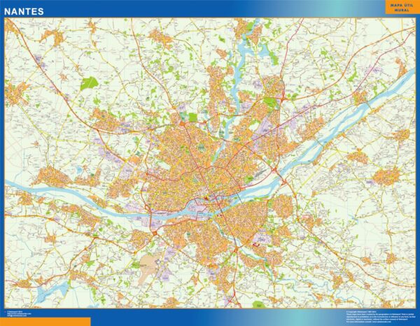 Carte Nantes Plastifiée