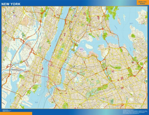 Carte New York Plastifiée
