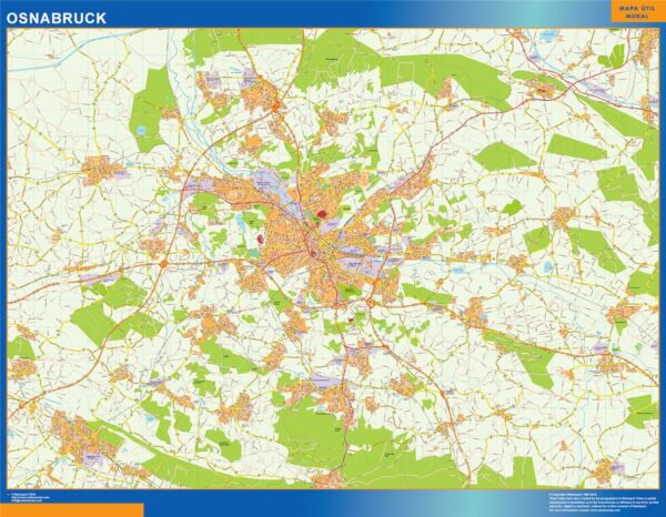 Carte Osnabruck Plastifiée