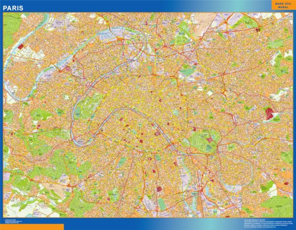 Carte Paris Plastifiée