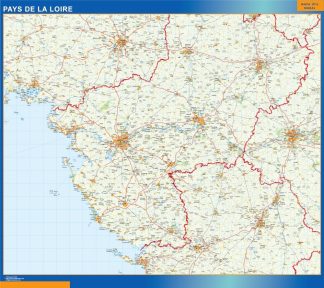 Carte Pays De La Loire plastifiée