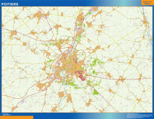 Carte Poitiers Plastifiée