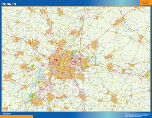 Carte Rennes Plastifiée