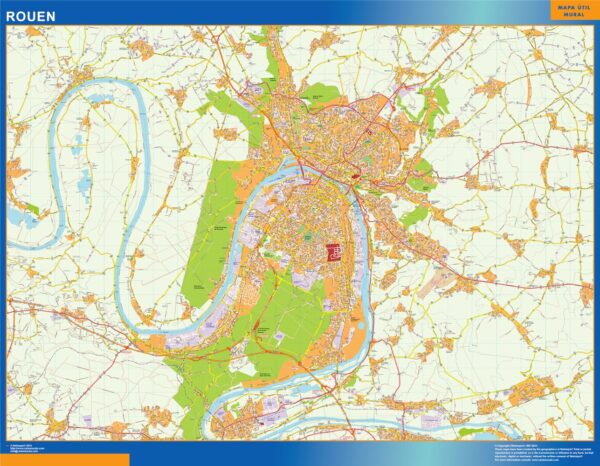 Carte Rouen Plastifiée