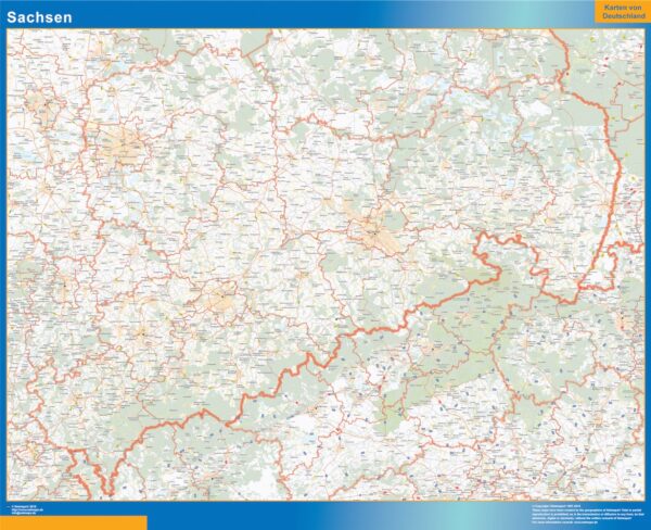 Carte Sachsen Plastifiée