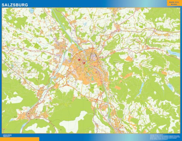 Carte Salzsburgo Plastifiée Autriche