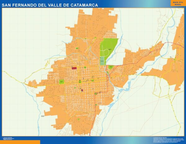 Carte San Fernando Del Valle Catamarca Plastifiée Argentine