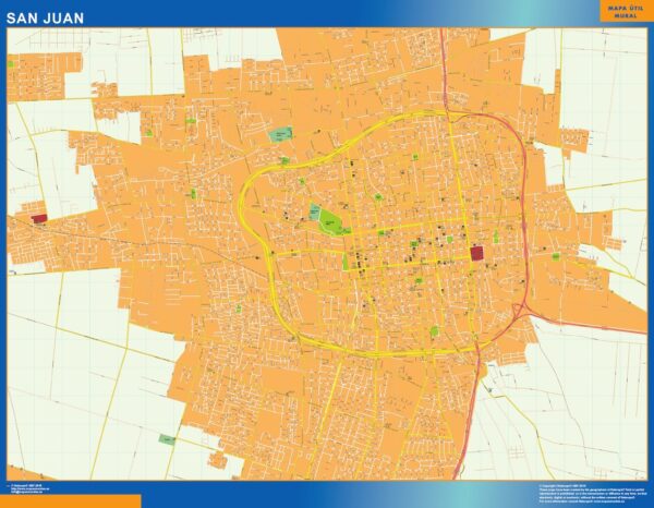 Carte San Juan Plastifiée Argentine
