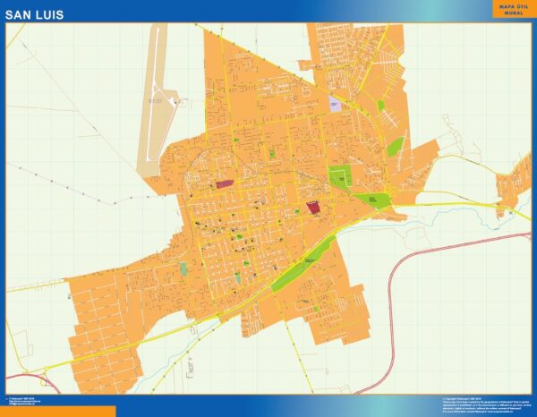 Carte San Luis Plastifiée Argentine