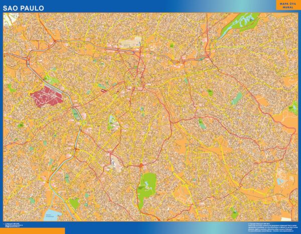 Carte Sao Paulo Plastifiée