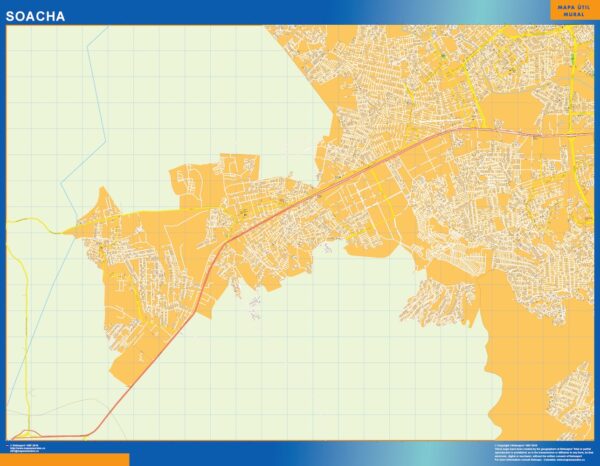 Carte Soacha Plastifiée Colombie