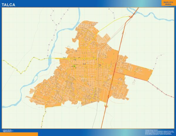 Carte Talca Plastifiée Chili