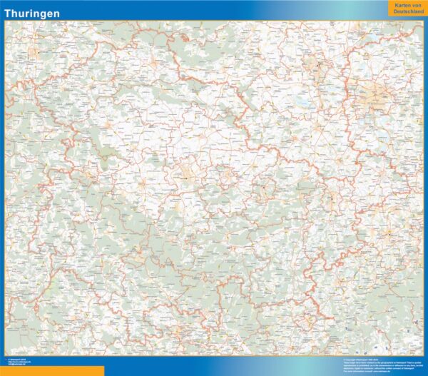 Carte Thuringen Plastifiée
