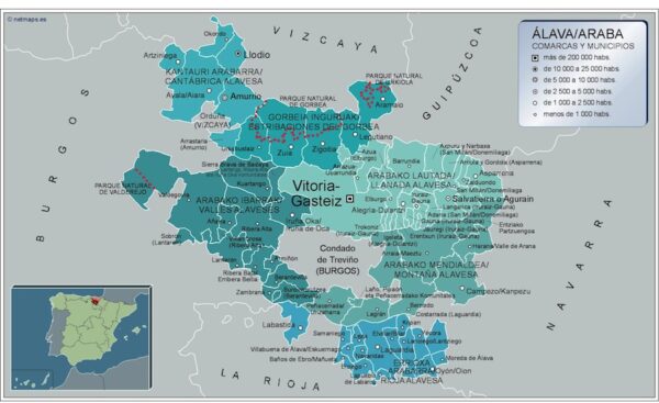 Carte Communes Province Alava Plastifiée