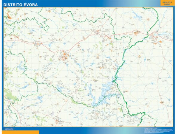 Carte District Evora Plastifiée