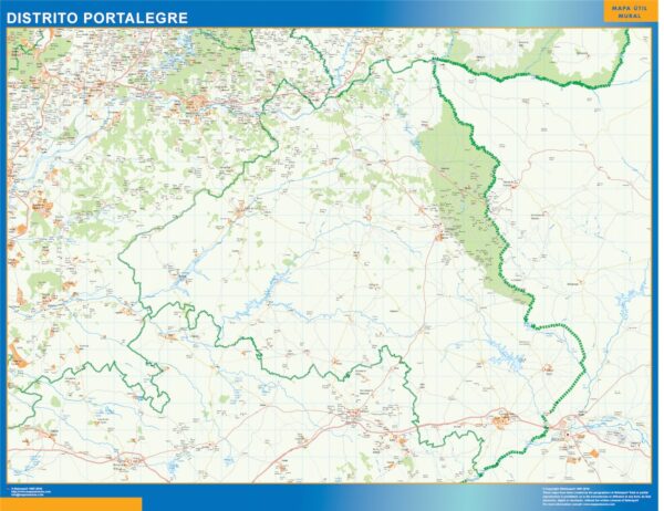 Carte District Portalegre Plastifiée