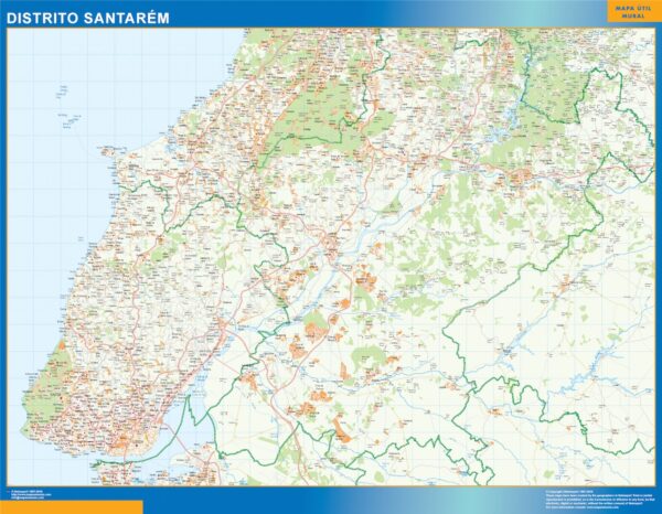 Carte District Santarem Plastifiée