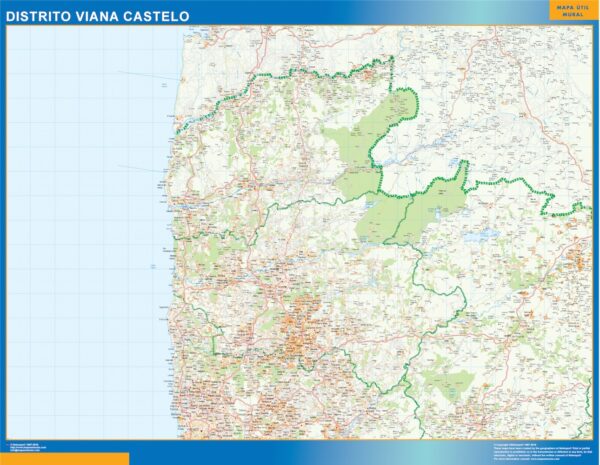Carte District Viana Castelo Plastifiée
