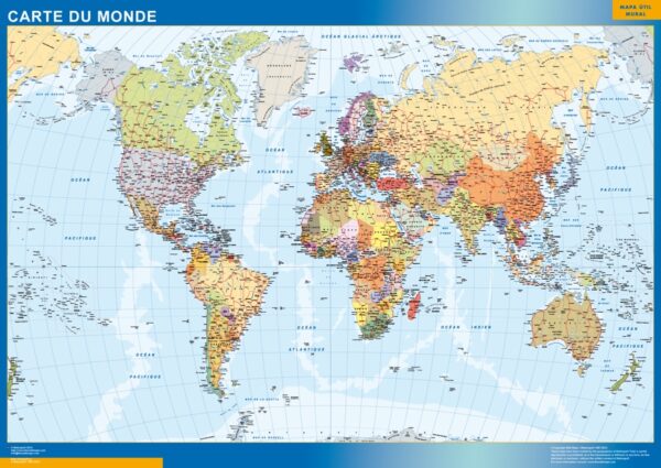 Carte Monde Plastifiée