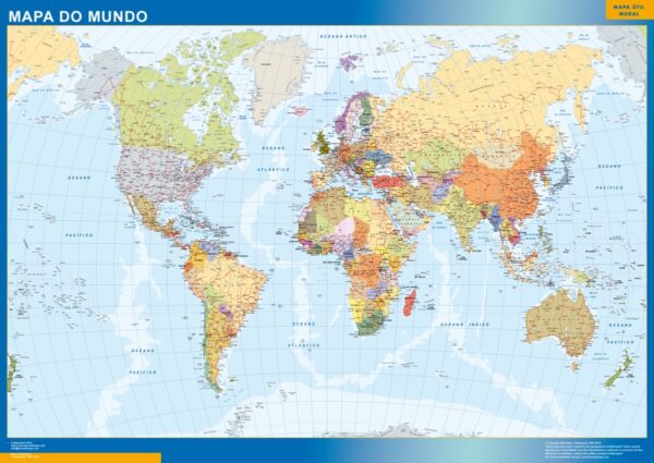 Carte Monde Plastifiée Portugais