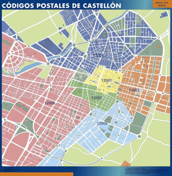 Carte Plastifiée Castellon Codes Postaux