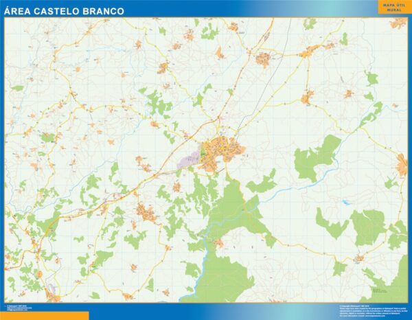 Carte Plastifiée Castelo Branco Zone