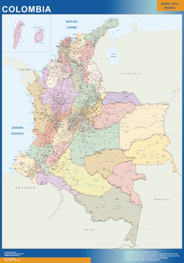 Carte Plastifiée Colombie