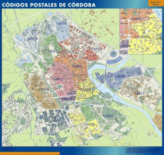 Carte plastifiée Cordoba codes postaux