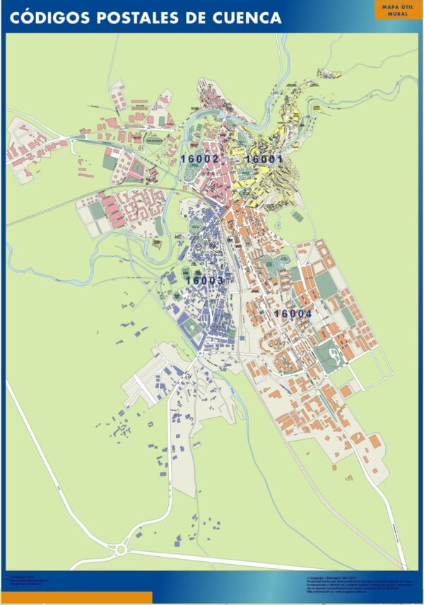 Carte Plastifiée Cuenca Codes Postaux