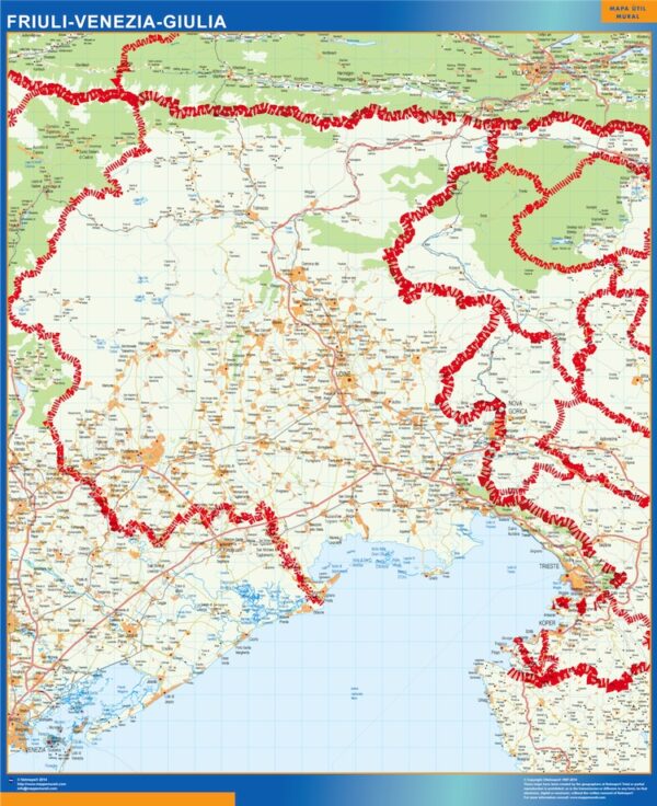 Carte Plastifiée Friuli Venezia Giulia