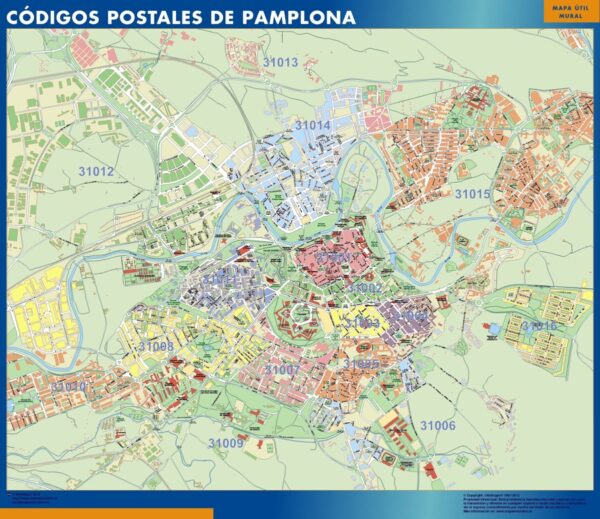 Carte Plastifiée Pamplona Codes Postaux