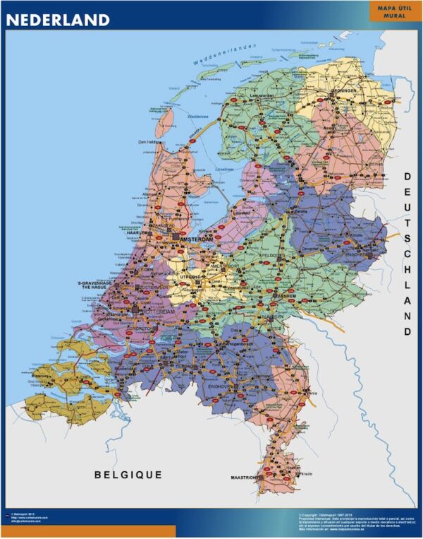 Carte Plastifiée Pays Bas