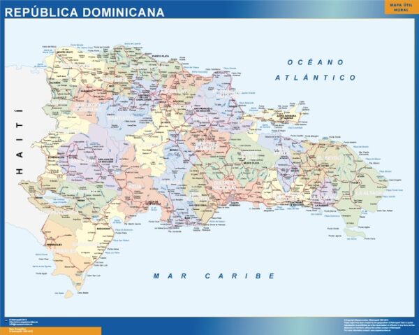 Carte Plastifiée Republique Dominicaine