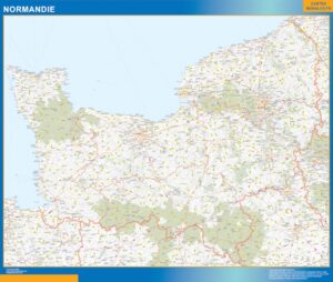 Carte plastifiée Région Normandie