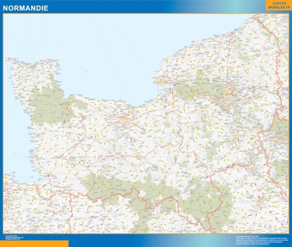 Carte Plastifiée Région Normandie