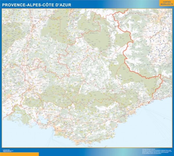 Carte Plastifiée Région Provence Alpes Cote Azur