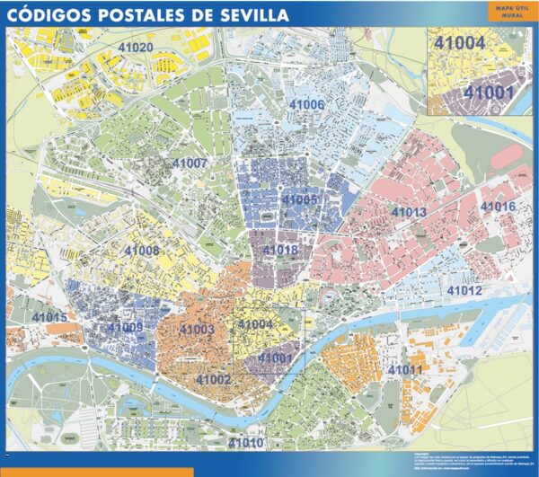 Carte Plastifiée Sevilla Codes Postaux