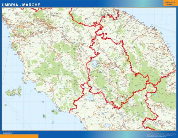 Carte Plastifiée Umbria Marche