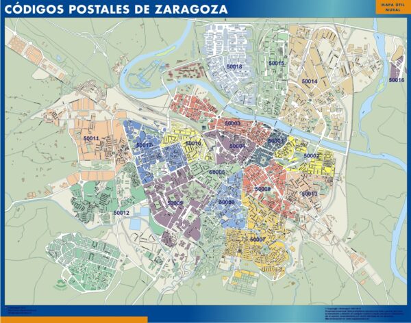 Carte Plastifiée Zaragoza Codes Postaux
