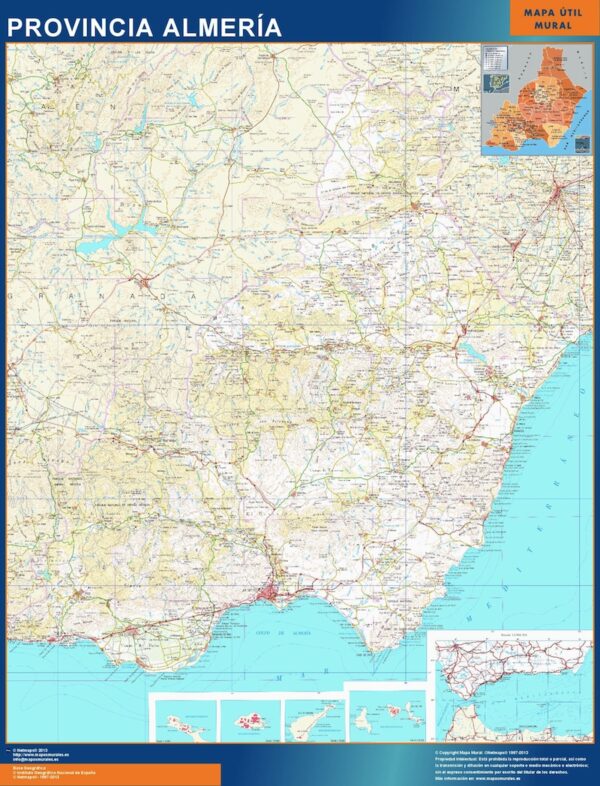 Carte Province Almeria Plastifiée