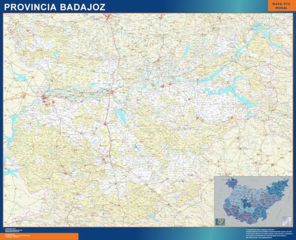 Carte Province Badajoz Plastifiée