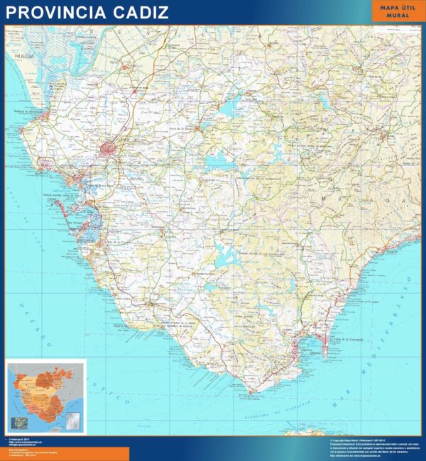 Carte Province Cadiz Plastifiée