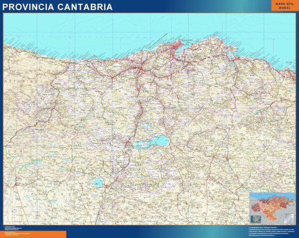 Carte Province Cantabria Plastifiée